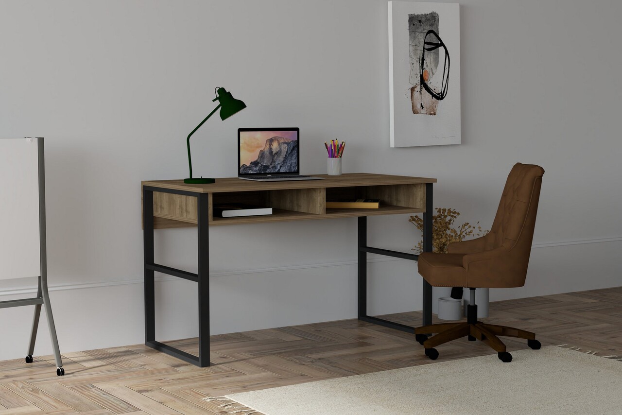 Birou Nove, Puqa Design, 120x60x75 cm, PAL, maro - imagine 5